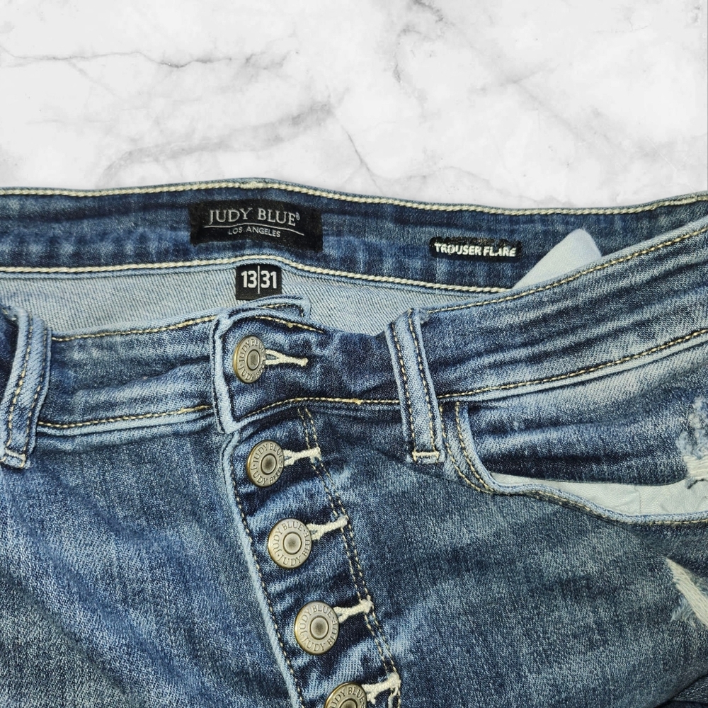 Judy Blue Trouser Flare Jeans - Picture 4 of 6
